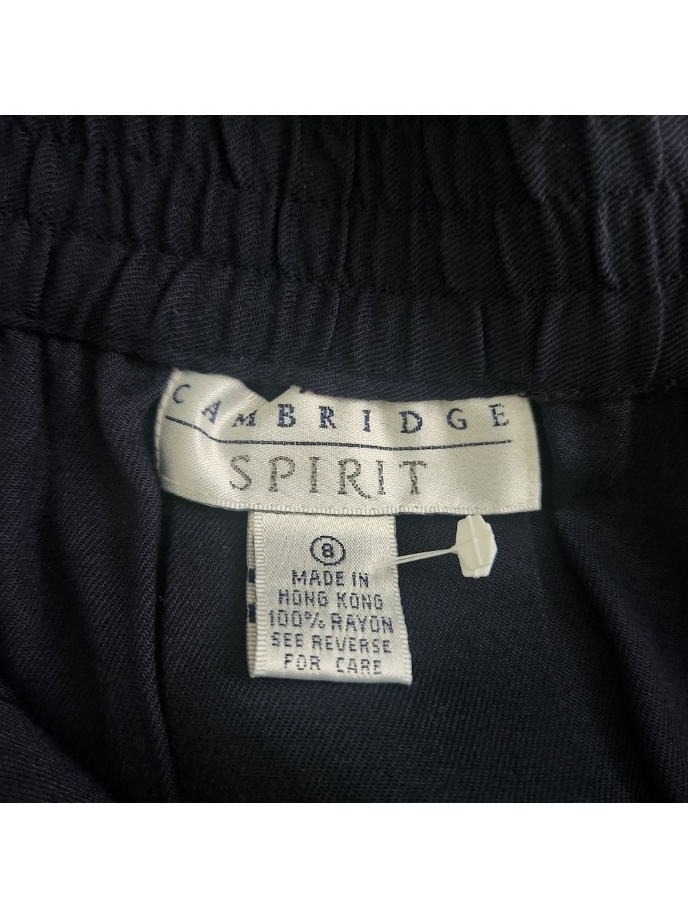 Vintage Cambridge Spirit Skirt Womens 8 Rayon Navy Pleated Midi - Picture 5 of 6